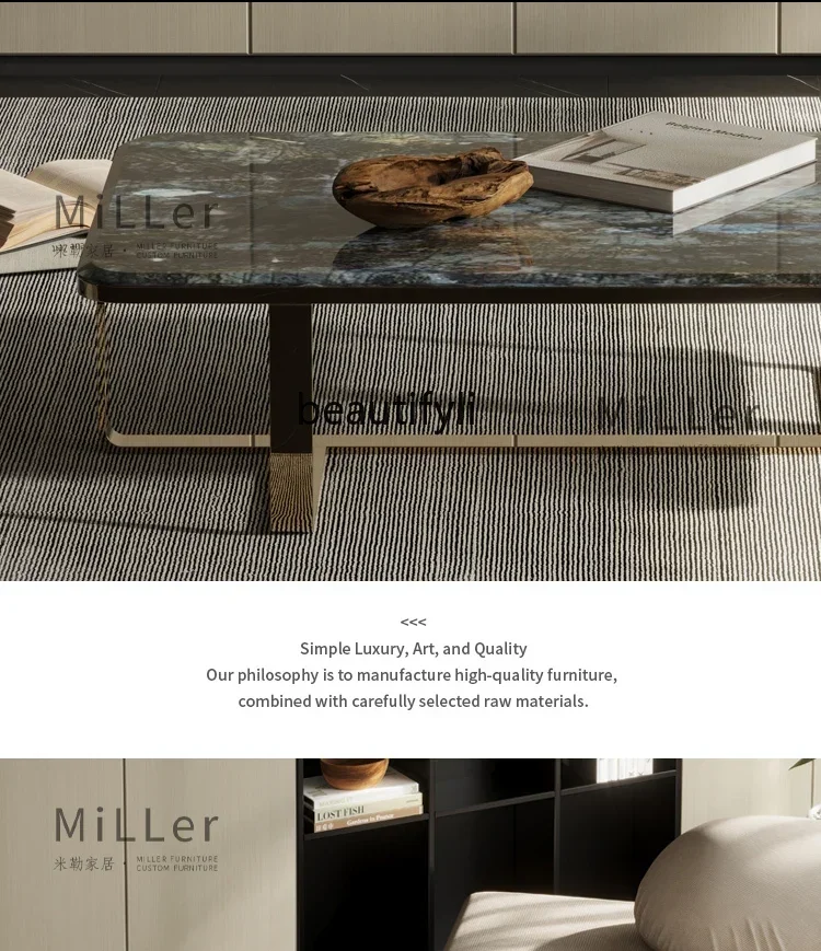 

ss K178 ss25 Italian minimalist marble rectangular coffee table modern simple home, living room designer, coffee table