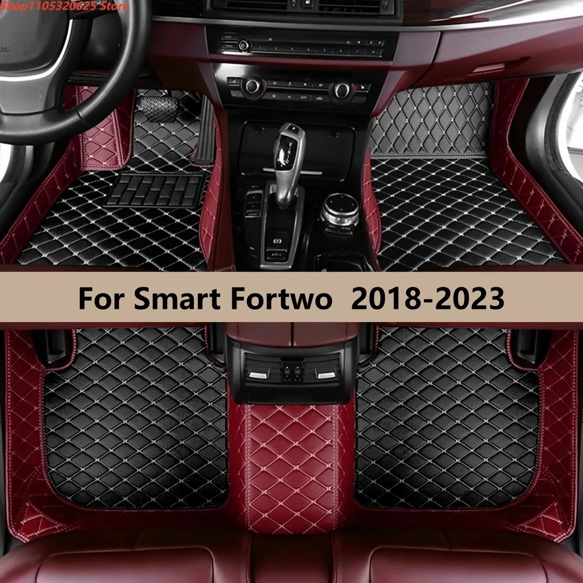 

Автомобильные коврики для Smart Fortwo 2018 2019 2020 2021 2022 2023, кожаные, водонепроницаемые, противоскользящие, автомобильные аксессуары.