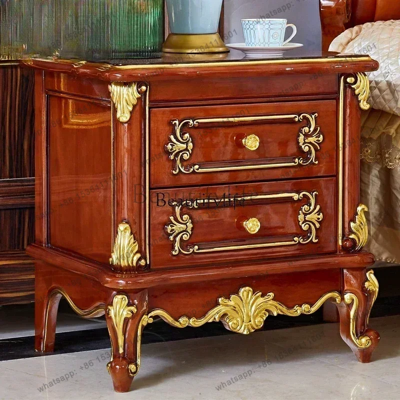 FG10*European bedside table American villa country solid wood retro two drawers chest