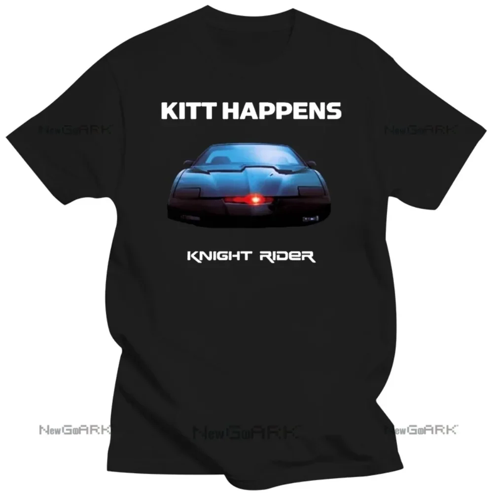 2024 summer  Tee Shirt  Knight Rider Kitt Happens Funny Muscle Car 80'S Action Tv Show New shirts for men