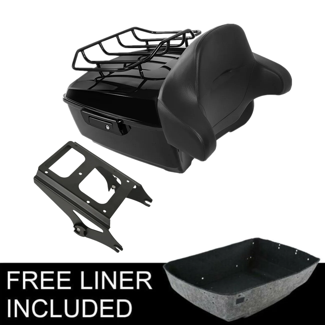 Motorcycle King Pack Trunk Backrest Rack Mount For Harley Tour Pak Touring Road King 2009-2013