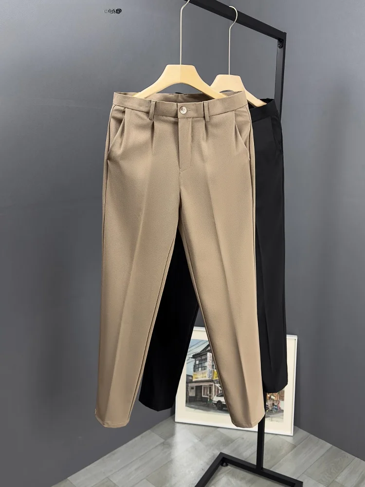 

Loose Straight Leg Casual Trousers for Men Spring Autumn New Sle Nine Points Small West Pants Summer Leisure Suit Long Pants
