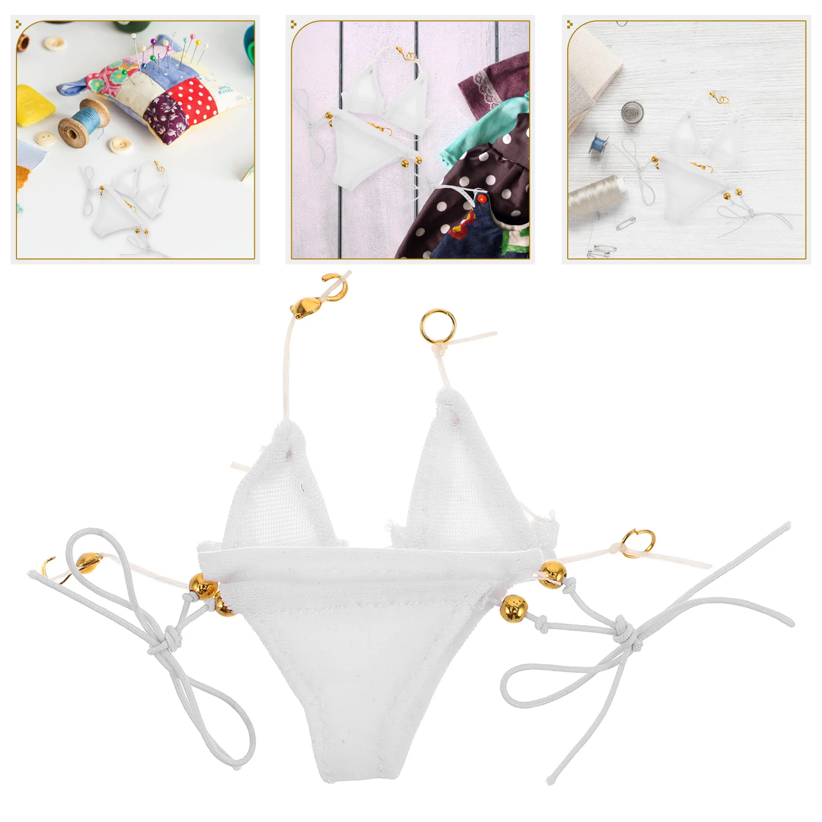 

1Set Summer Bikini Swimsuit Set Stylish Snug Fit Reliable Craftsmanship Ideal Poolside Accessory Clothes Replacement Prop