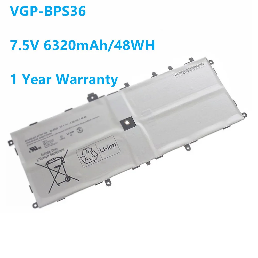 

7.5V 48Wh VGP-BPS36 Laptop Battery For Sony for Vaio Duo 13 Convertible Touch 13.3" SVD13211CG SVD132A14W SVD1321M2EW