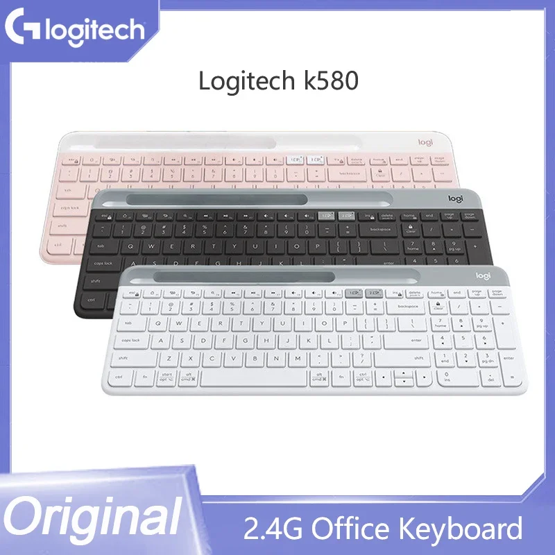 Original Logitech K580 2.4G Wireless Office Keyboard Ultra-thin Dual Mode Multi-device For Cell Phone Computer Tablet Logitech