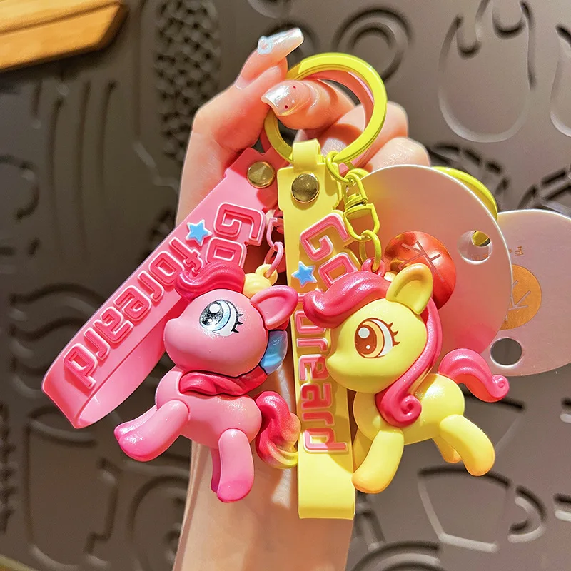 

New My Little Pony Doll Keychain School Bag Pendant Kawaii Cartoon Cute Backpack Accessories Pendant Toys Car Key Chain Gifts