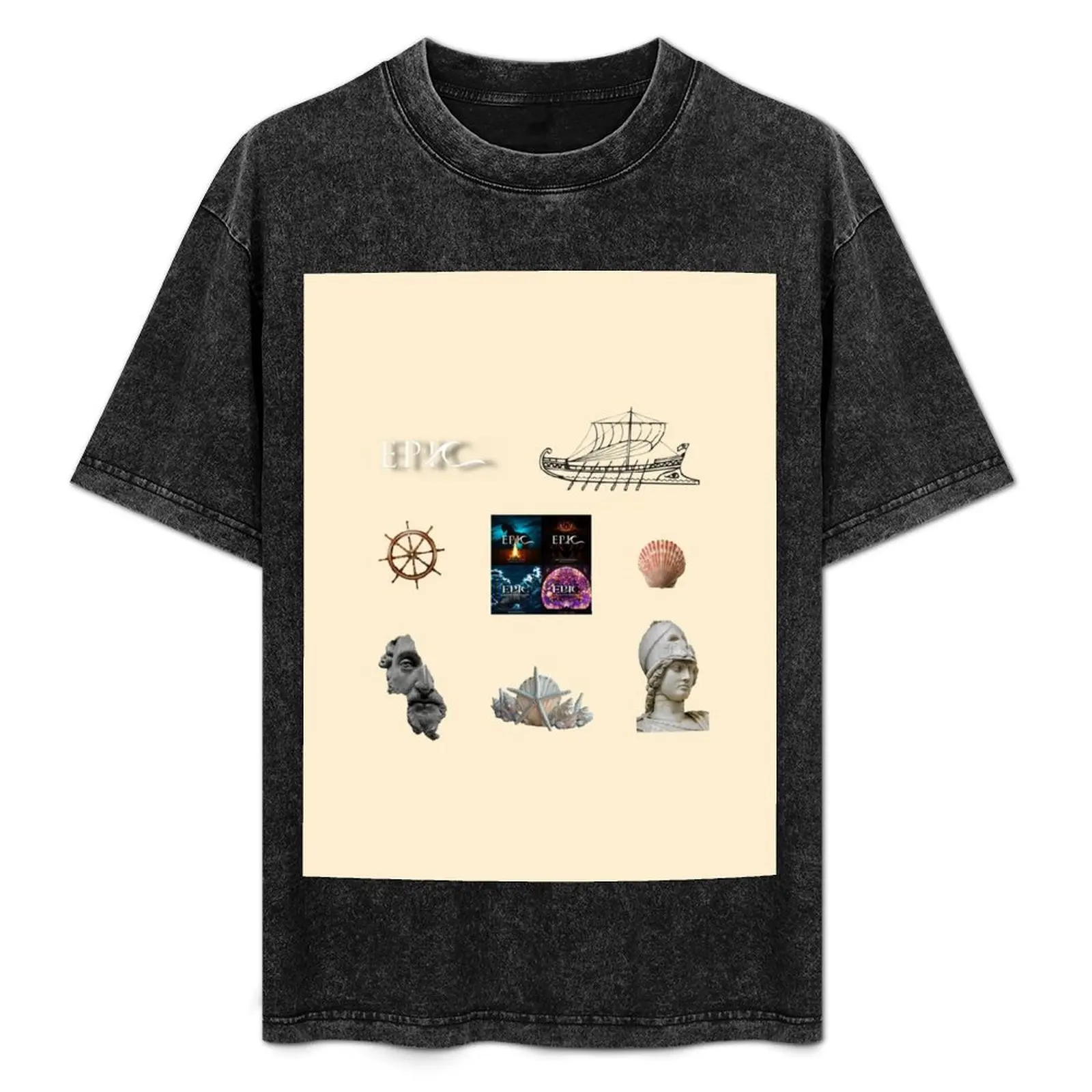 

Epic the musical sticker pack T-Shirt Basic Solid Color Short Sleeve Cotton Top