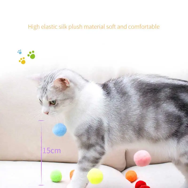 Funny Cat Interactive Teaser Training Toy Creative Kittens Mini Pompoms Games Toys Pets Supplies Accessories Toys For Cat