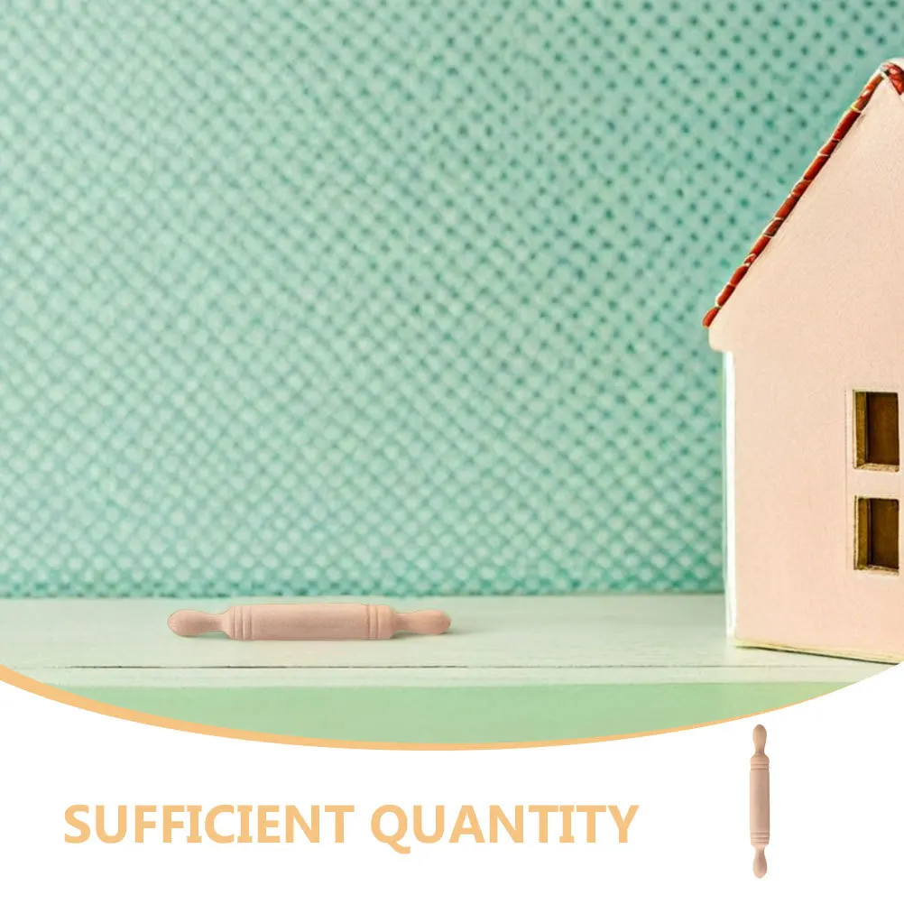 50 قطعة دبابيس خشبية صغيرة أدوات الخبز الصغيرة لبيت الدمى ديكور المطبخ الاكسسوارات الحرفية مصغرة شوبك الخشب الصغيرة المتداول #6