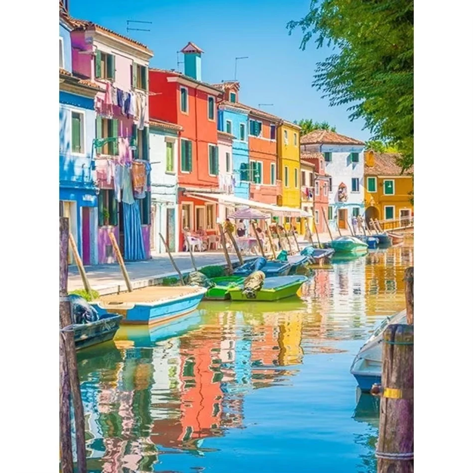 Paper Jigsaw Puzzle 500/1000/1200/2000PCS Lakeside House Landscape Scenery DIY Craft Hobby Wall Decor Gift