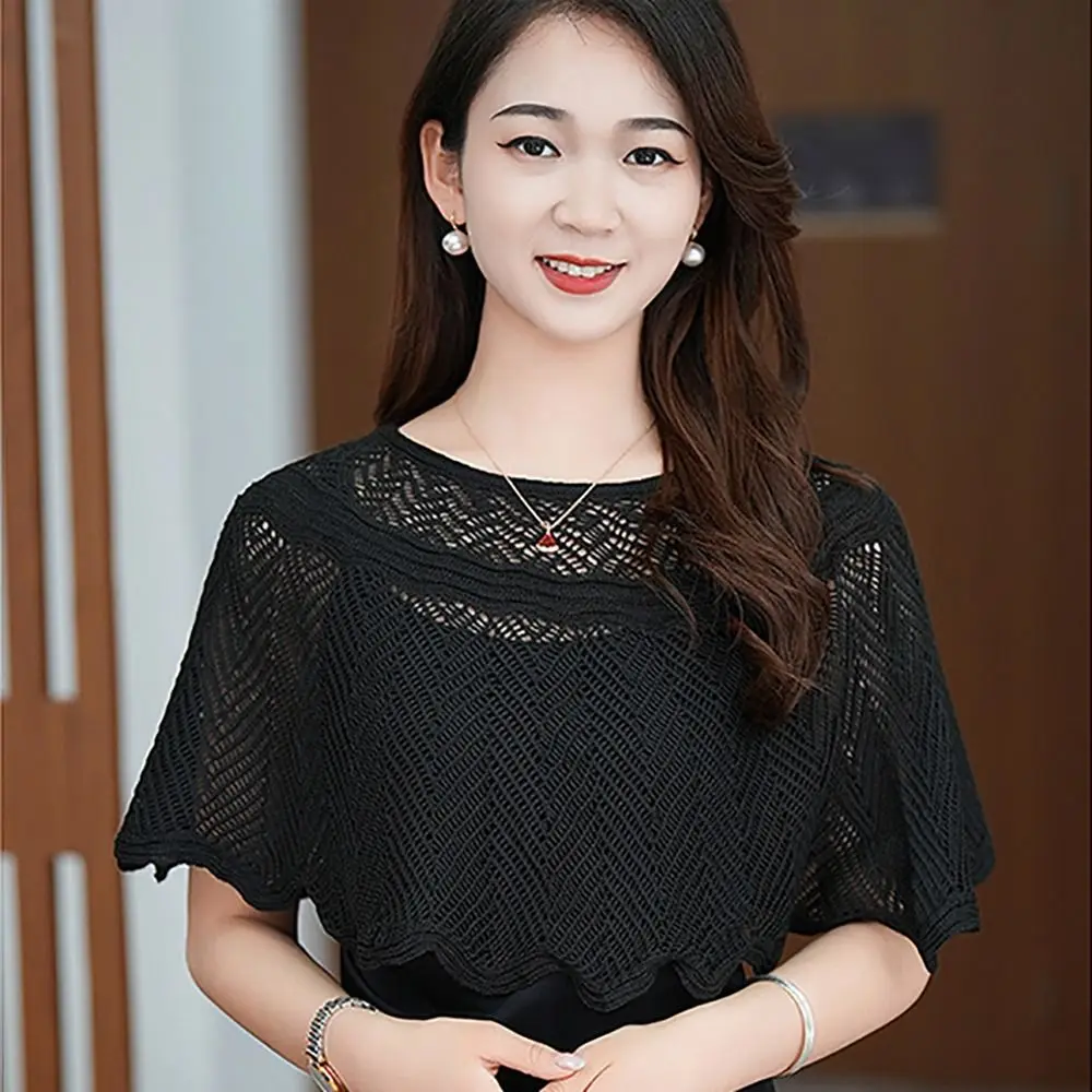 レース薄手ジャケット多色ニットショール通気性ショートチュールショール日焼け止め服女性