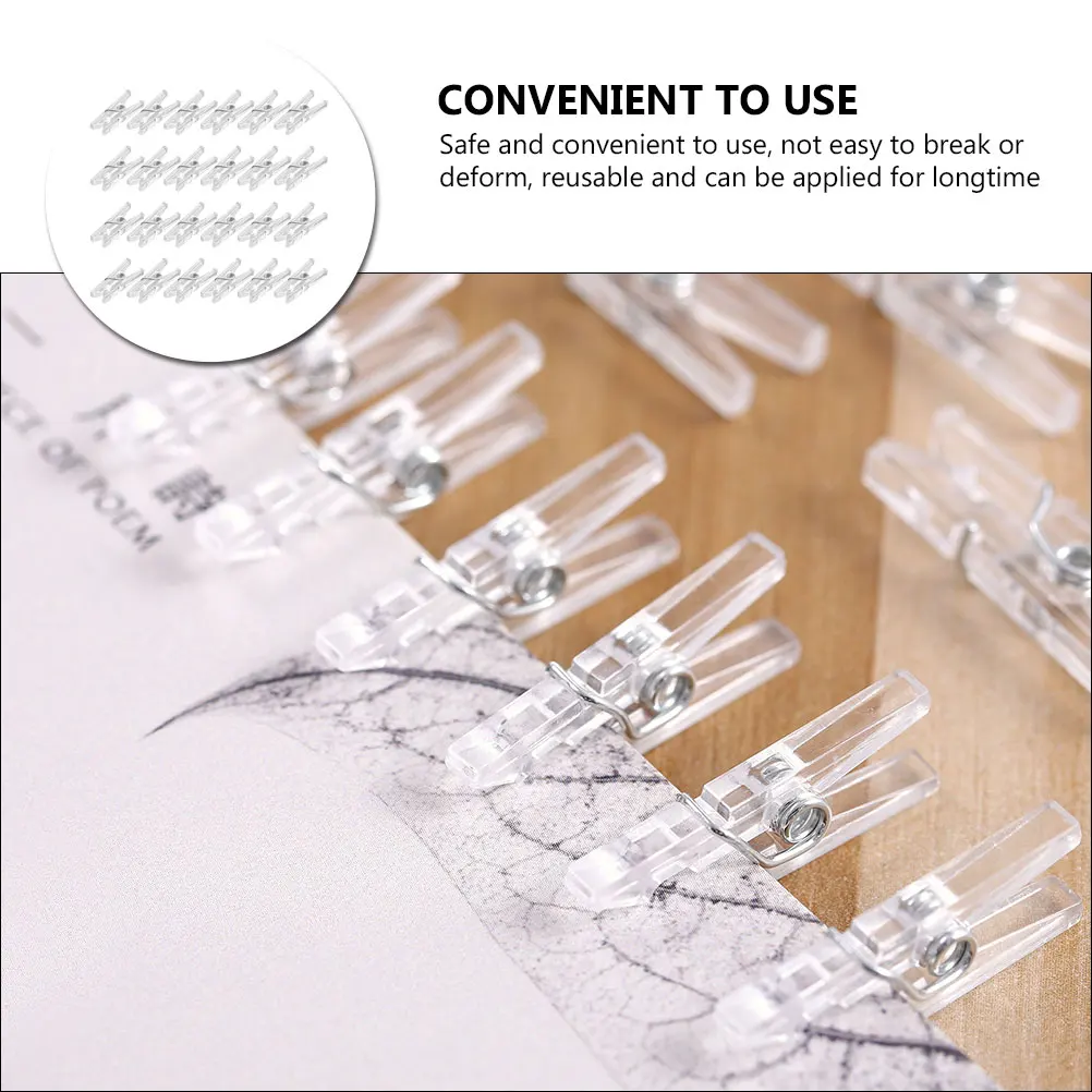 

100pcs Mini Reusable Storage Home Clothespins Food Clips Office Craft Quilt For Food Packages Decor