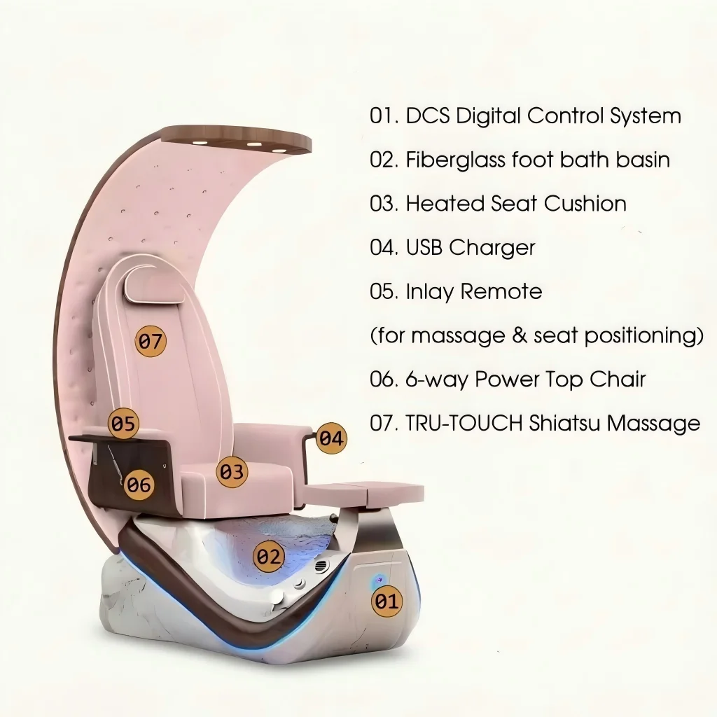 2026 Hot Sale Nail Salon Equipment High Back Electric Luxury Massage Nail Chair Foot Spa Foot Therapy Chair