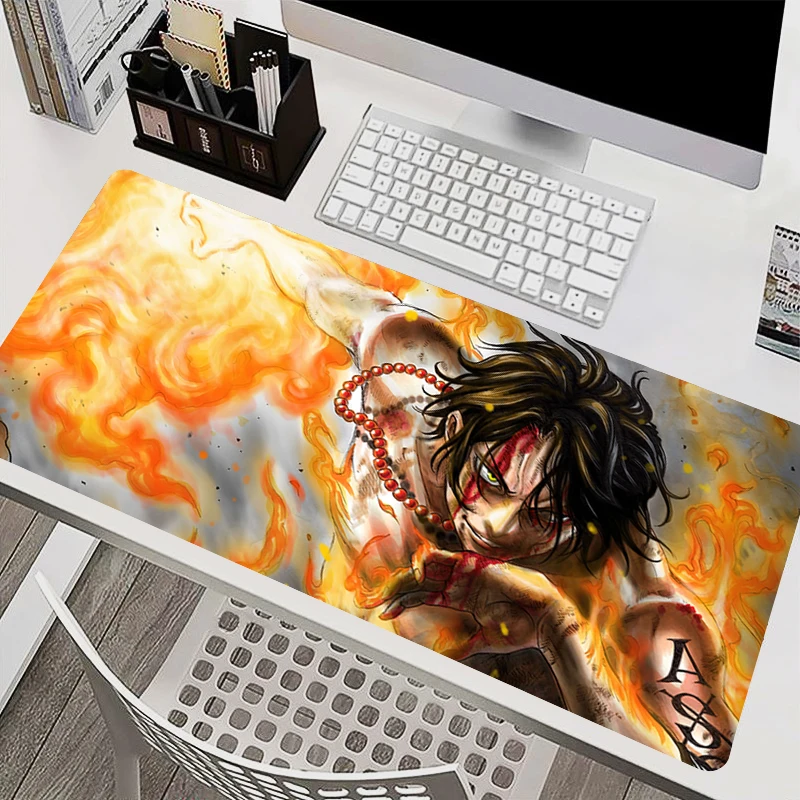 

Mousepad Laptop Office Cabinet Keyboard Pad PC Desk Mat Large HD Mouse Pad Non-slip Rubber One Piece Portgas D Ace Extended Pad