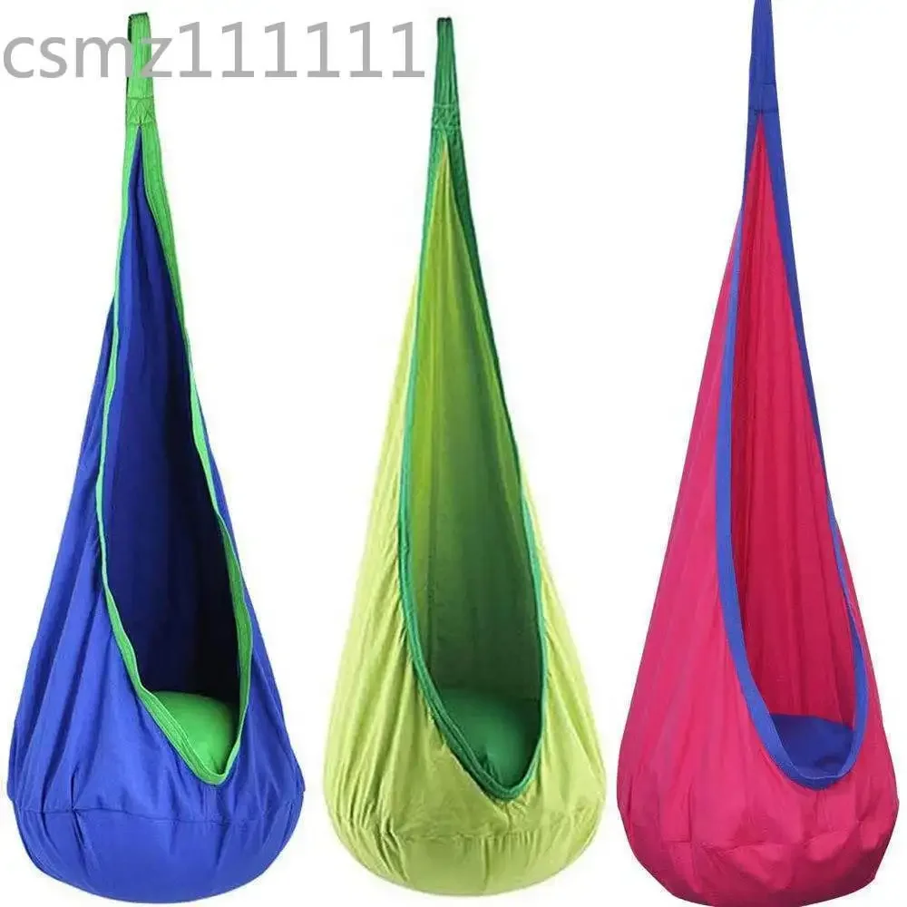 

New children's hanging chair portable nylon swing bed indoor courtyard creative model with LED light inflatable hanging chair