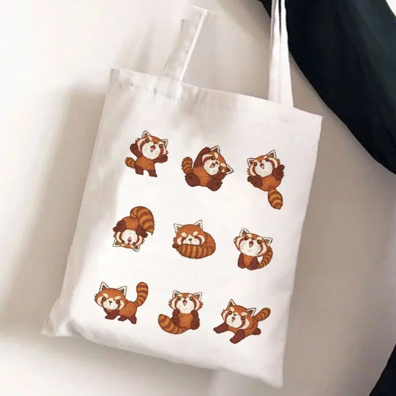 Cute Panda Printed Shopping Bag Graphic Shoulder Bags Students Girls Funny Office Casual Totes Female Large Capacity Handbags