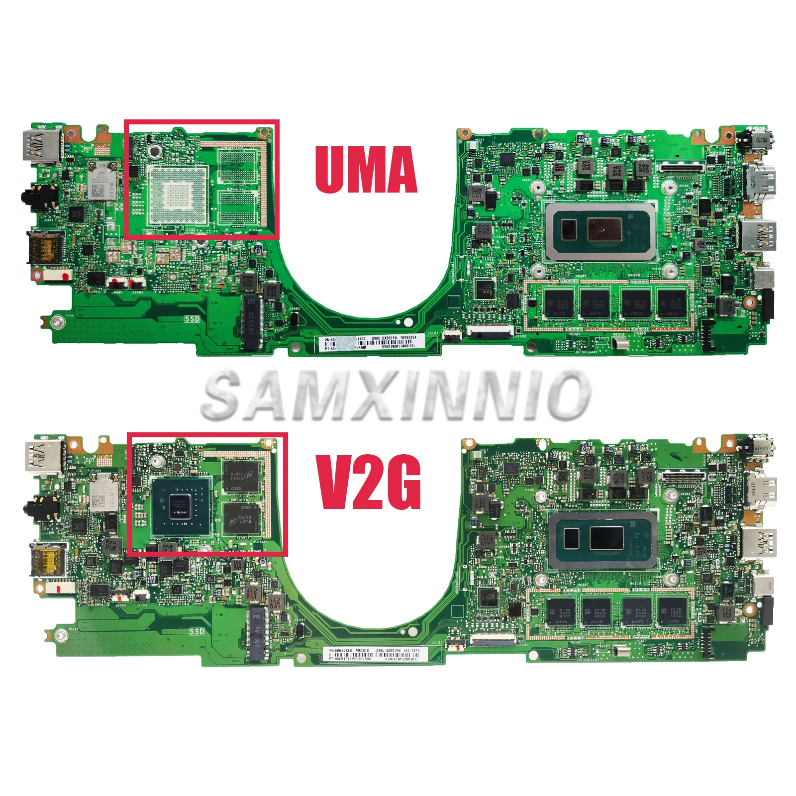 SAMXINNO UX331FN Mainboard For ASUS UX331FAL UX331FA BX331F UX331F Laptop Motherboard With I3 I5 I7 8th CPU V2G/UMA 8G/16G RAM