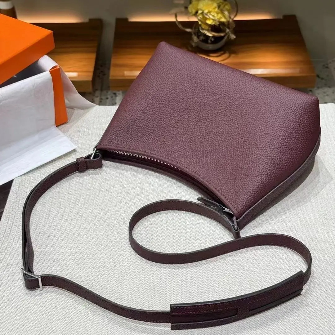 Borsa a secchiello in vera pelle con motivo litchi di moda di Design di marca 2024 borse a tracolla in pelle bovina di alta qualità di lusso per le