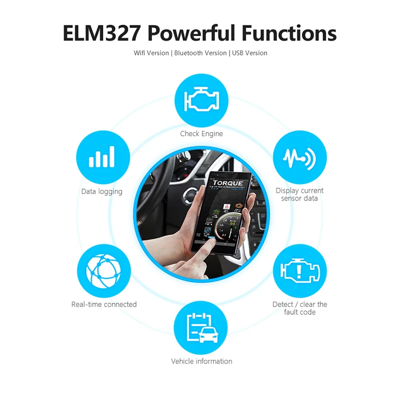 The new ELM327 Is suitable For Mini V2.1 Bluetooth OBD Dual-mode Automatic Judgment 5.0 Bluetooth Car Fault Detection