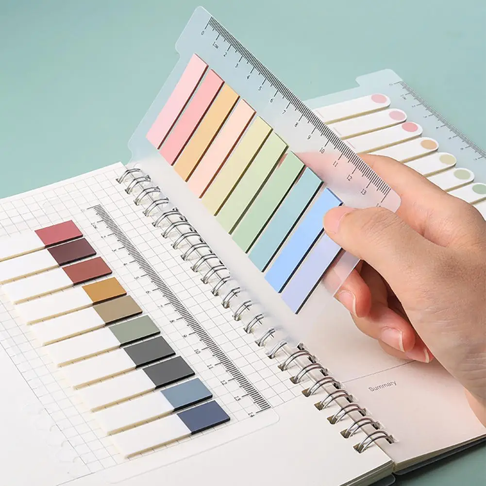 Sticky Tabs Soft Surface Sticky Notes Morandi Ruler Function  Practical Sticky Tabs Page Marker Flags