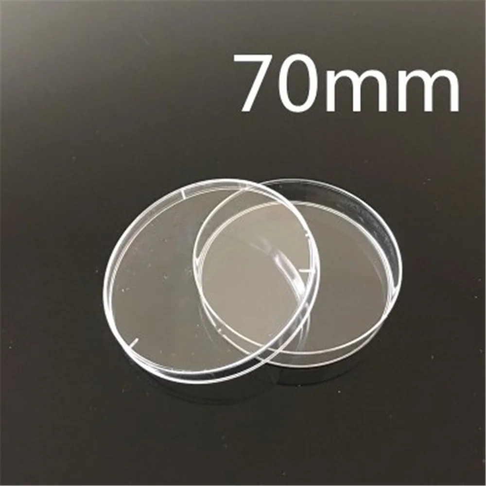 10pcs /lot High Quality  Petri Dish for Lab Plate Bacterial Yeast Diameter 70MM Height 15MM