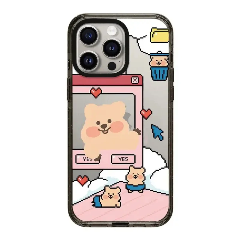 Cartoon Bear Capybara 2.0 Acrylic Black Border Magnetic Phone Case Cover for IPhone 12 13 14 15 16 Pro Max Case