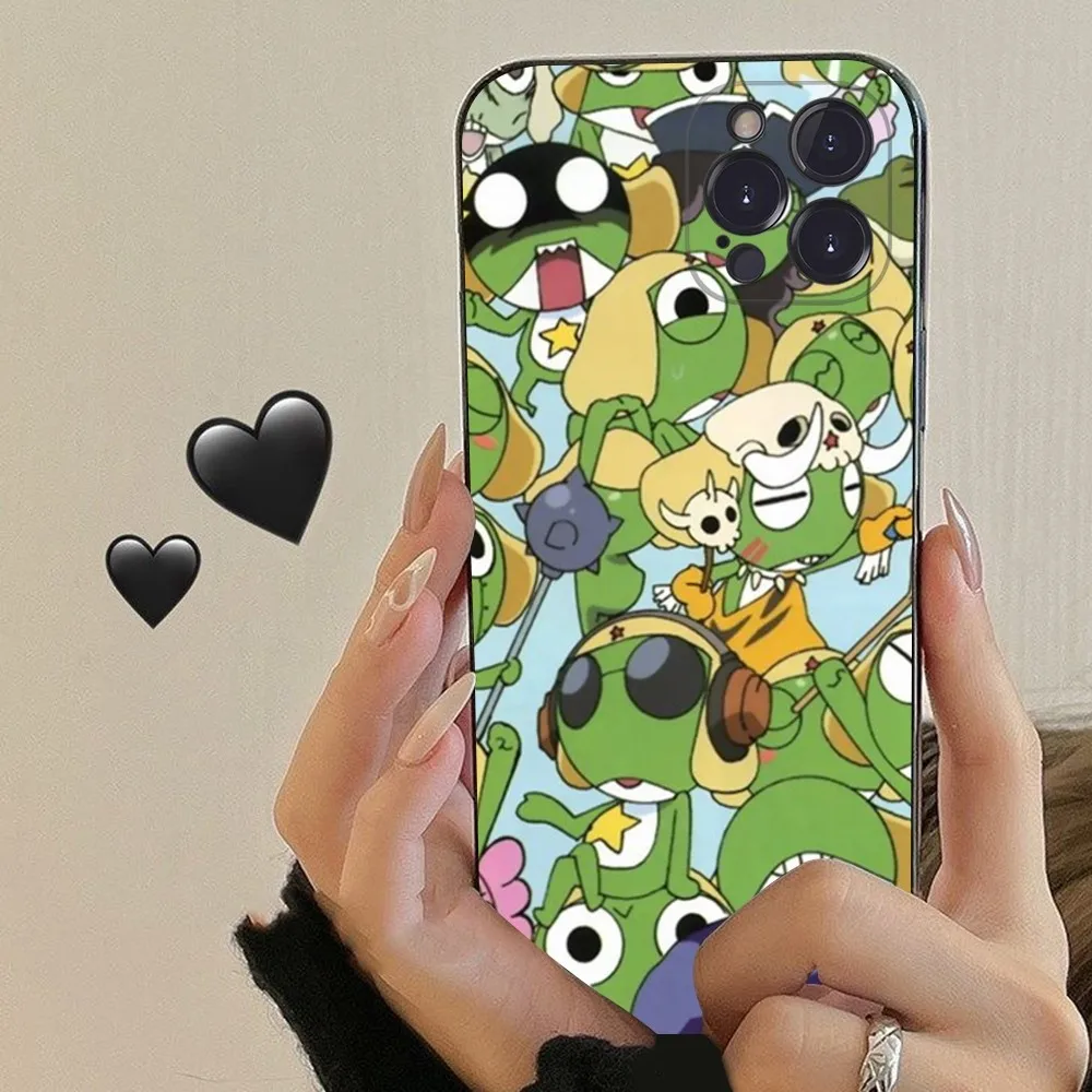 Cartoon Keroro Gunsou Frog Phone Case For iPhone 15 14 13 12 Mini 11 Pro XS Max X XR SE 6 7 8 Plus Soft Silicone Cover