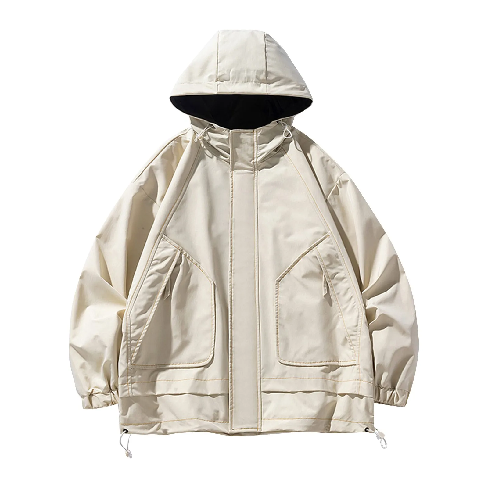 

Мужская куртка оверсайз с капюшоном, водонепроницаемая ветровка, мужская большая весенняя куртка, верхняя одежда, одежда для кемпинга, рыбалки и пешего туризма 2025