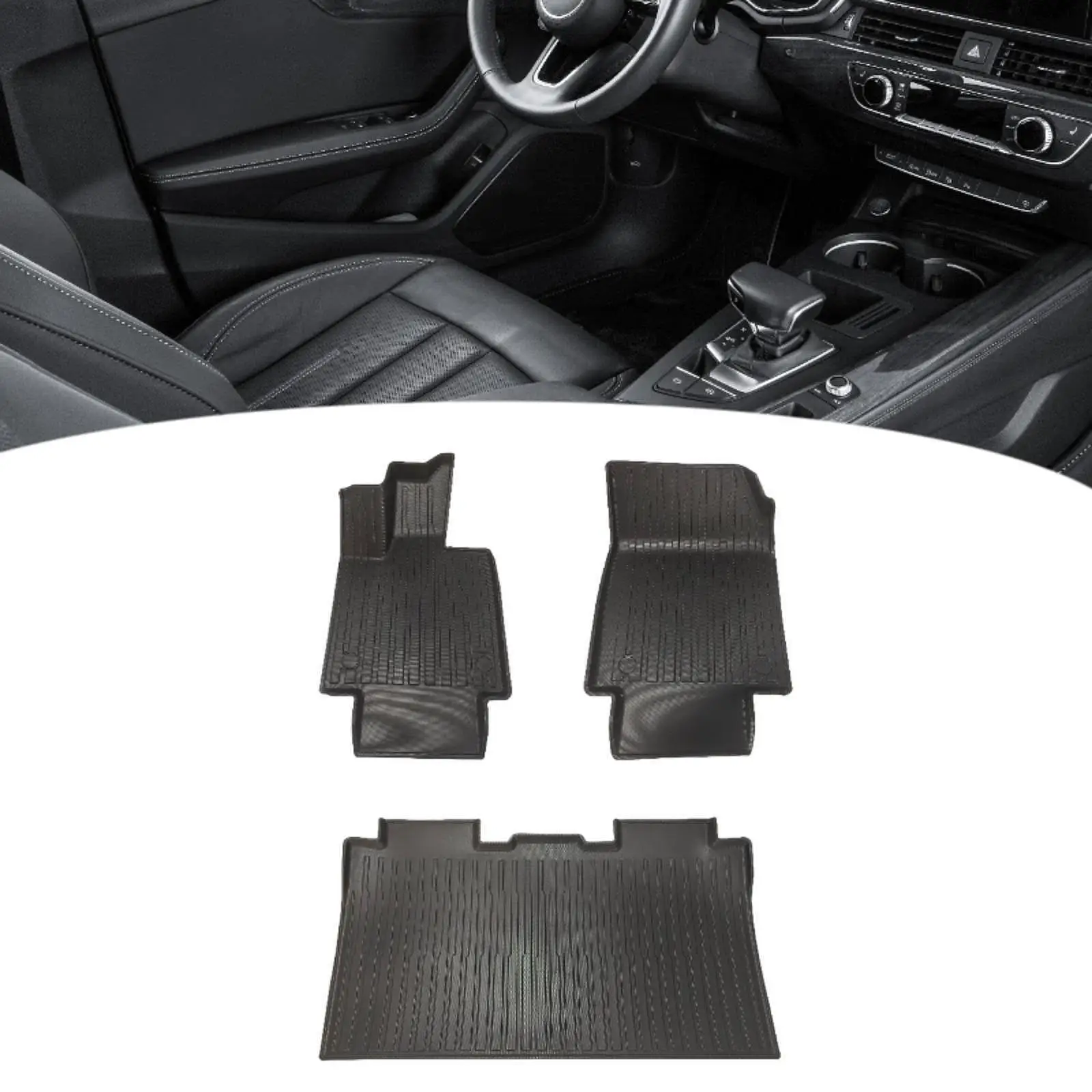 3Pcs Floor Mats Garage Spare Parts Nonslip for Tesla Cybertruck Pickup