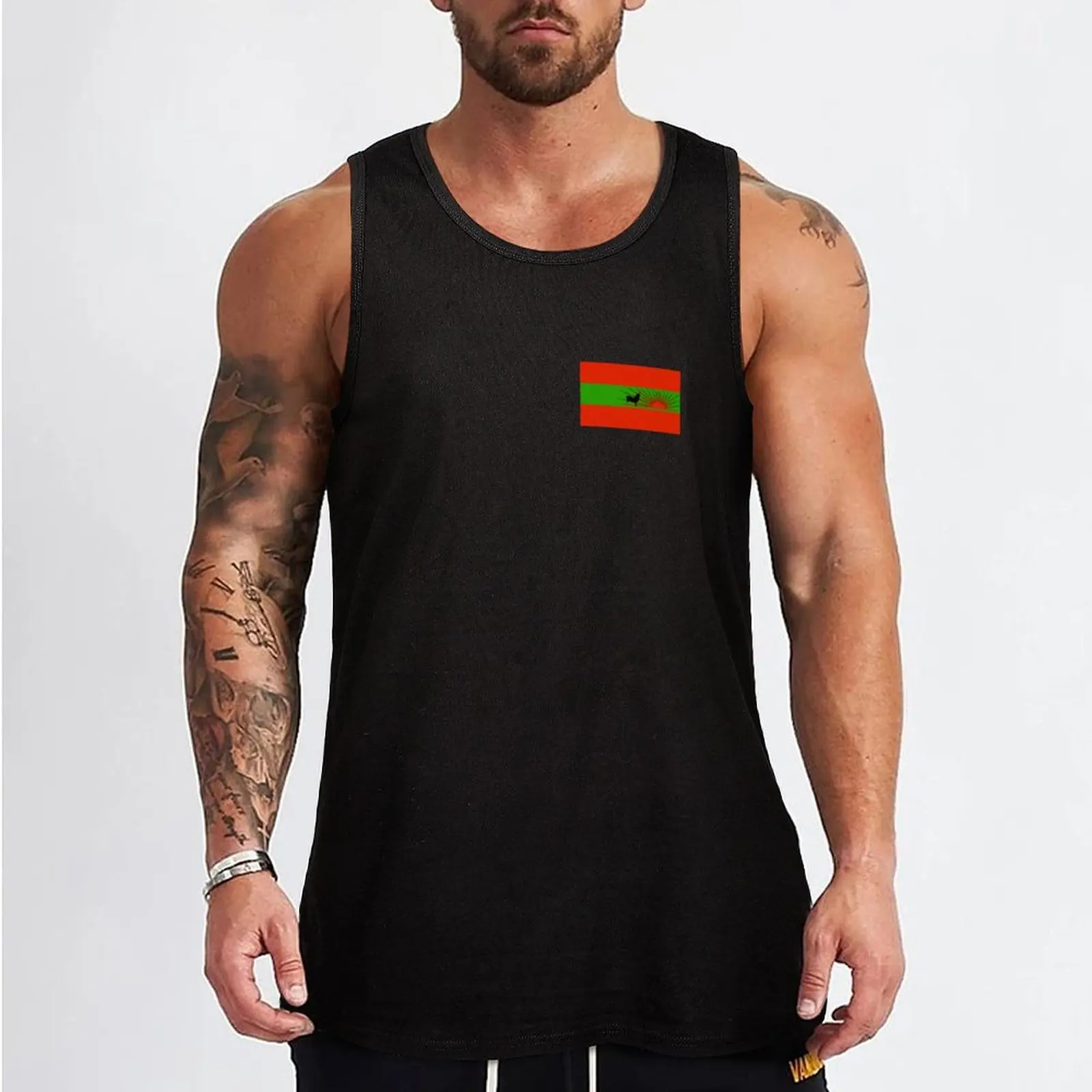 Flag of UNITA (Uni?o Nacional para a Independência Total de Angola) Tank Top clothes for men sleeveless male top