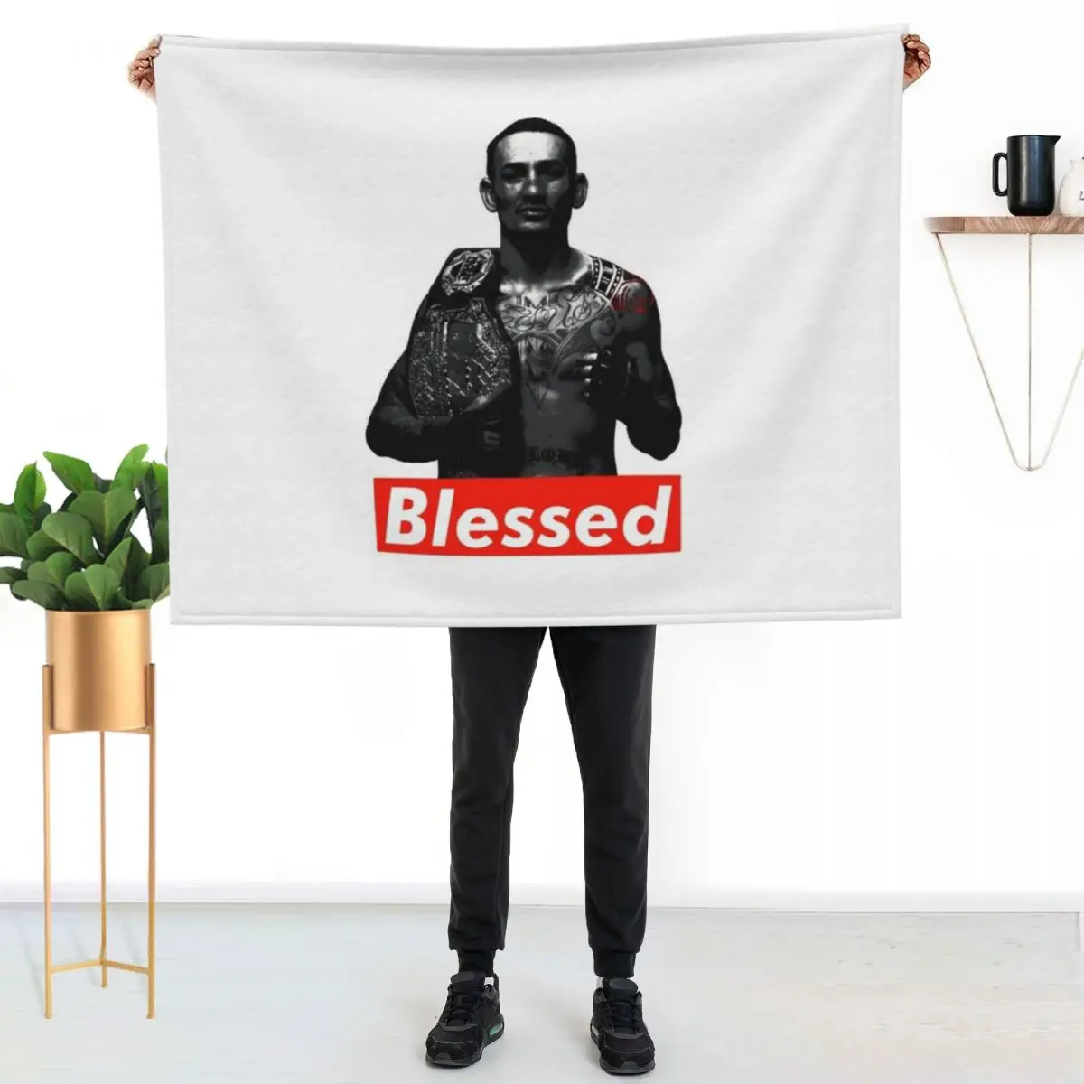 Max Holloway , Throw Blanket Blankets For Sofas Plush for babies Thin Decoratives Flannel Fabric Blankets