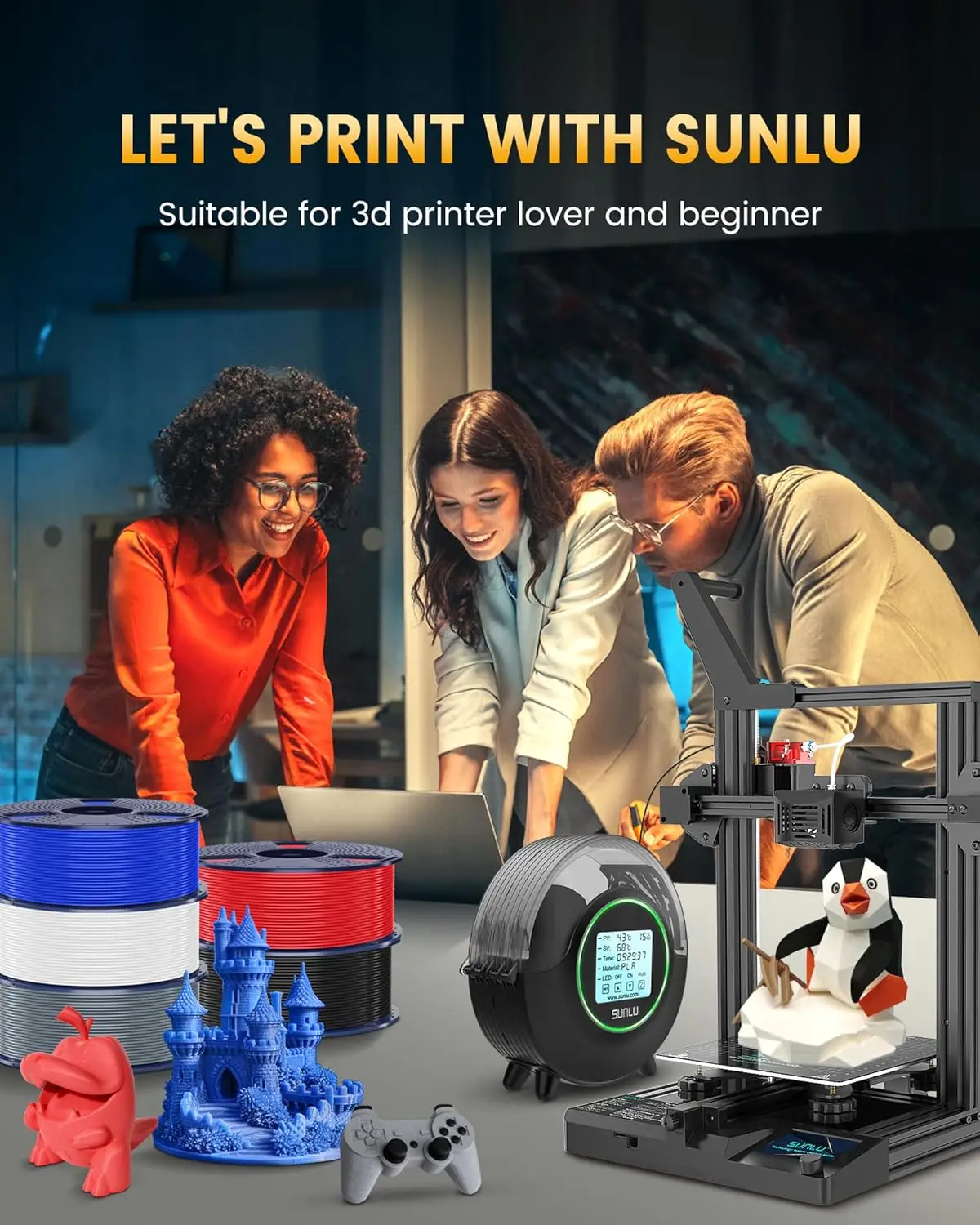 SUNLU PLA / High Speed PLA / PLA + 2.0 10KG im Bündel 1,75mm 1KG, extrem robust 2-3X stärker, Hochgeschwindigkeits-3D-Druckfilament – Detail 6