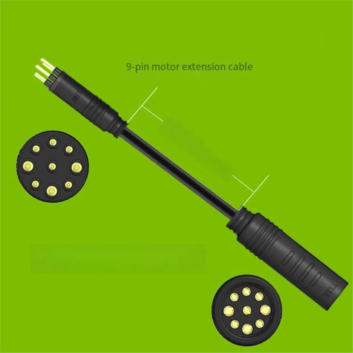 1m 9-Pin Waterproof Motor Extension Cable, Male to Female Connector, for 250-1000W Mid-Drive Motor Retrofit