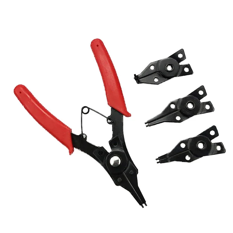 Pinças Circlip Set, Alicates Snap Ring, Retenção Crimpagem Pinças, Instalação e Remoção de Mola, Ferramenta de Mão Alicates, 4 em 1