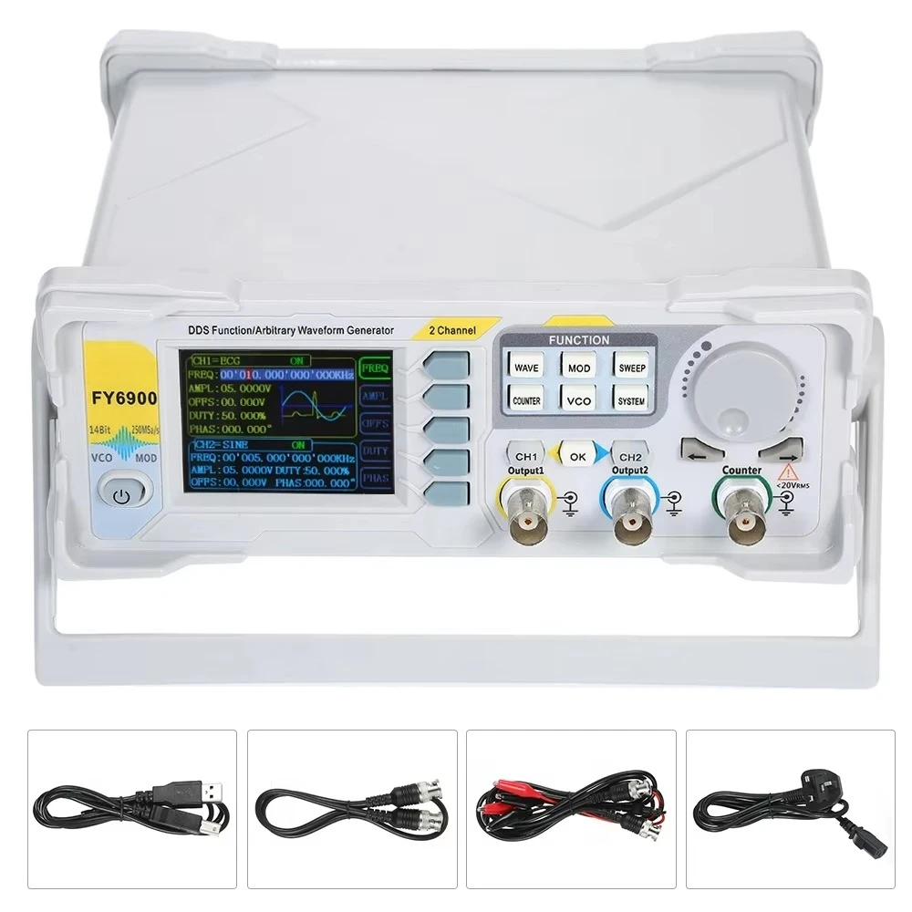 FY6900-60M Function Signal Generator High Precision Digital DDS Dual-channel Function Signal/Arbitrary Waveform Generator