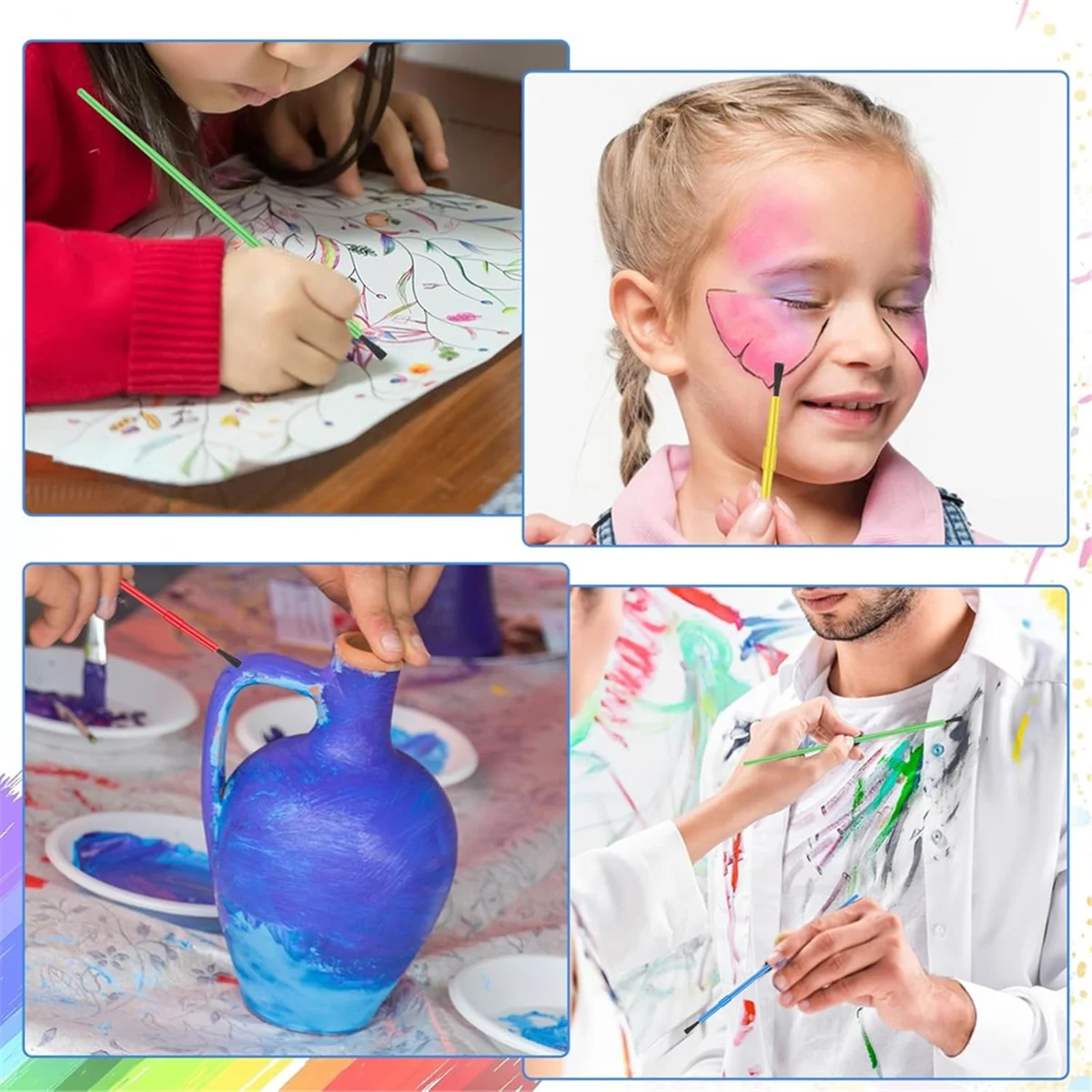 

BISM1 100-детовая кисть для рисования, набор пластиковых кистей для рисования, масляная живопись, акварельная кисть, классные принадлежности для декоративно-прикладного искусства