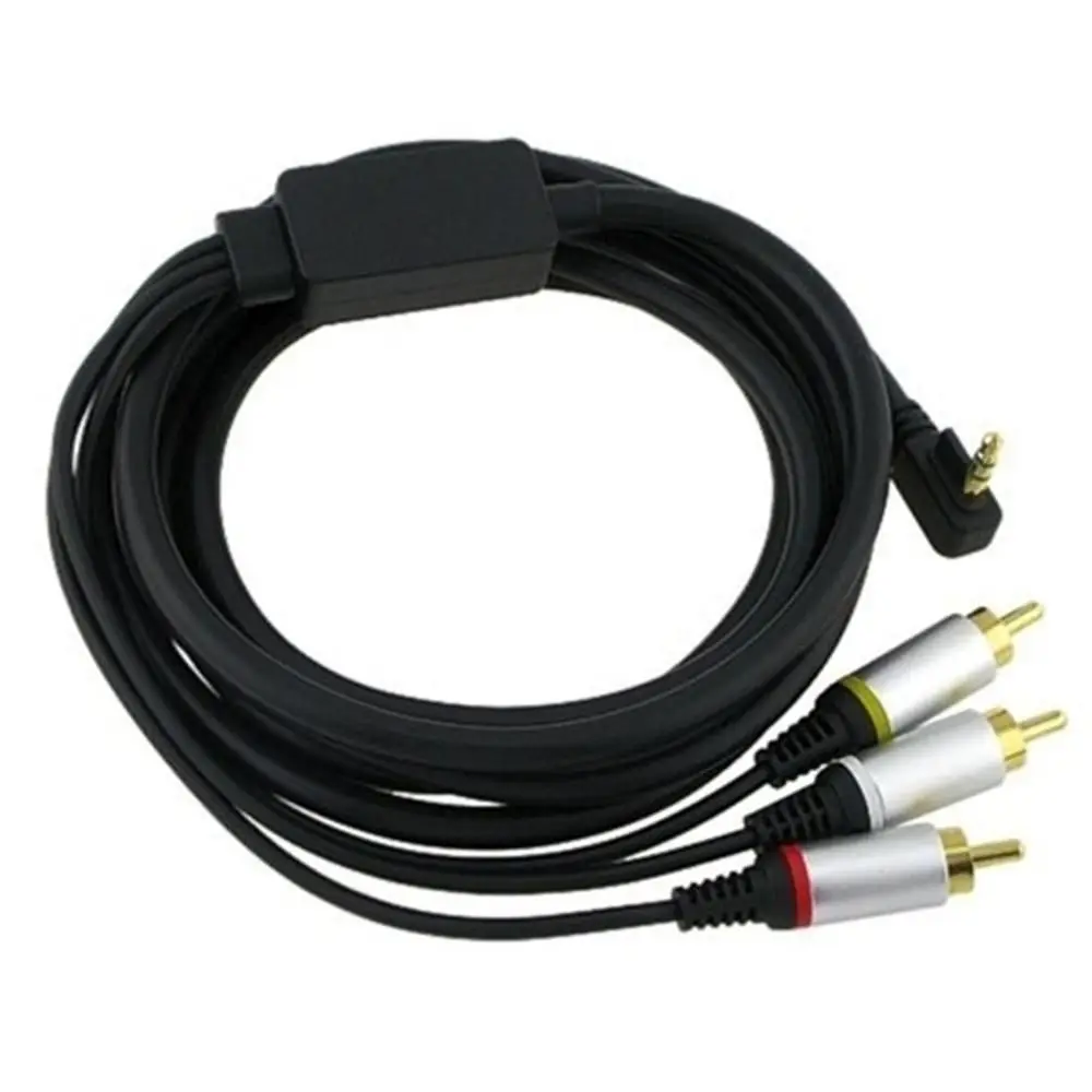 Black RCA Male For PSP 2000 3000 Tranfer AV Cable Audio Cables 3 RCA Cable Cord