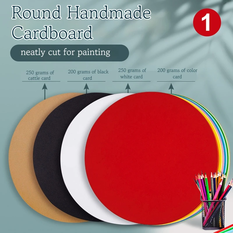 25/29/36 cm Colored Cardstock 200g Round Blank Cardboard Cardstock Sketch Paper for DIY Craft Papercraft Scrapbook Paper Album