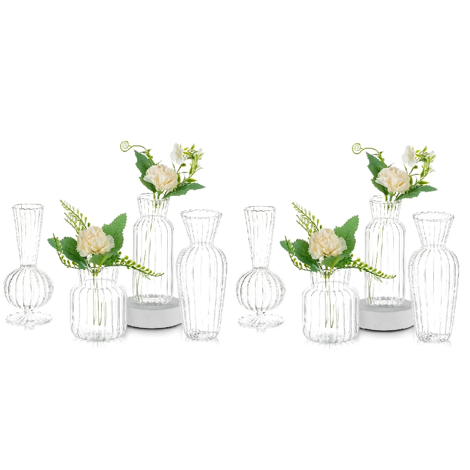 

8Pcs / 16Pcs Modern Clear Glass Bud Vase Set, Small Flower Centerpieces Vases Handmade Decorative Corner Home Decor for Tabletop