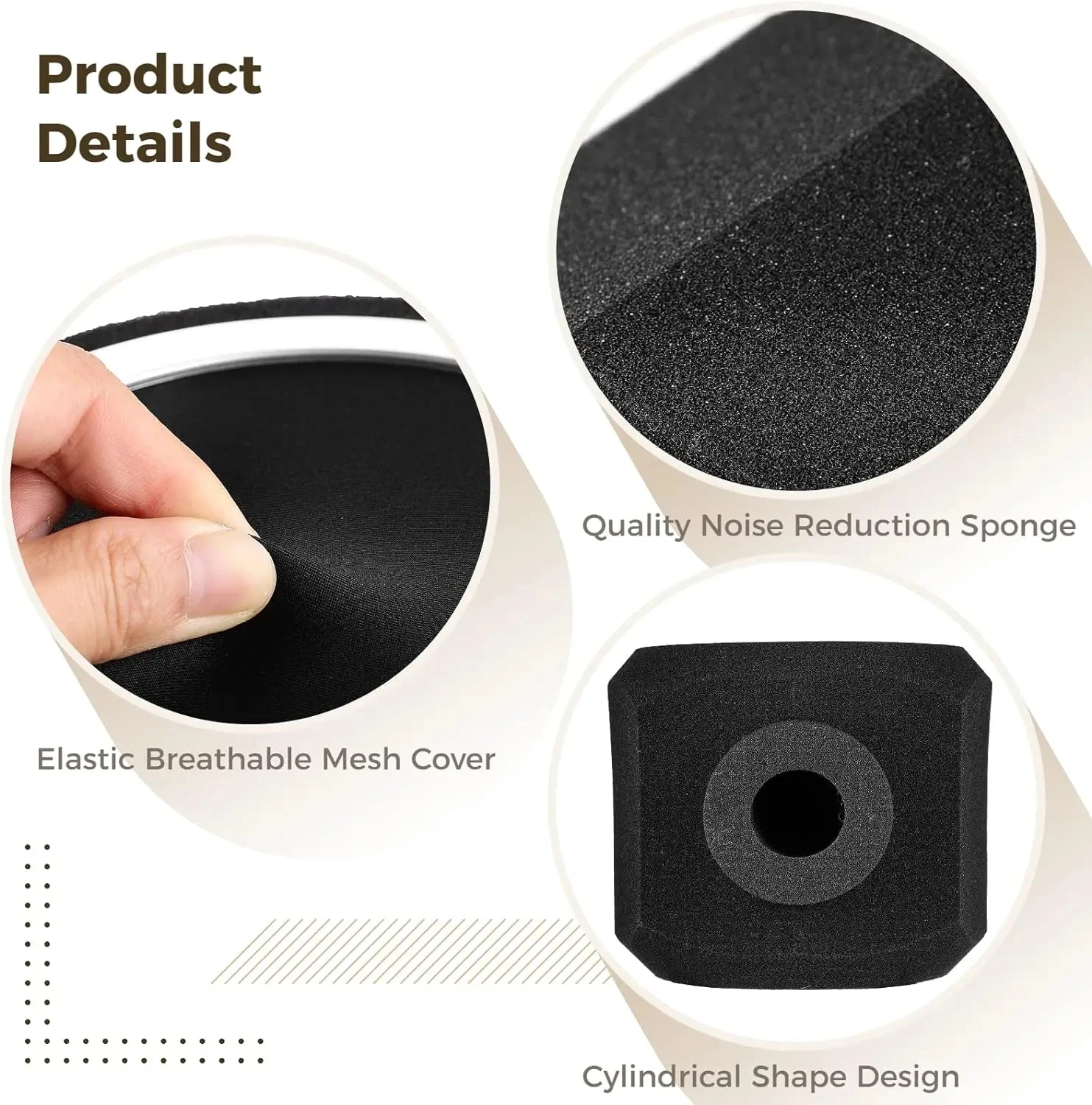 Microphone Wind Shield Pop Filter Isolation Ball Acoustic For Record Studios Mic Sound-Absorbing Foam Five-sided Seal view 4