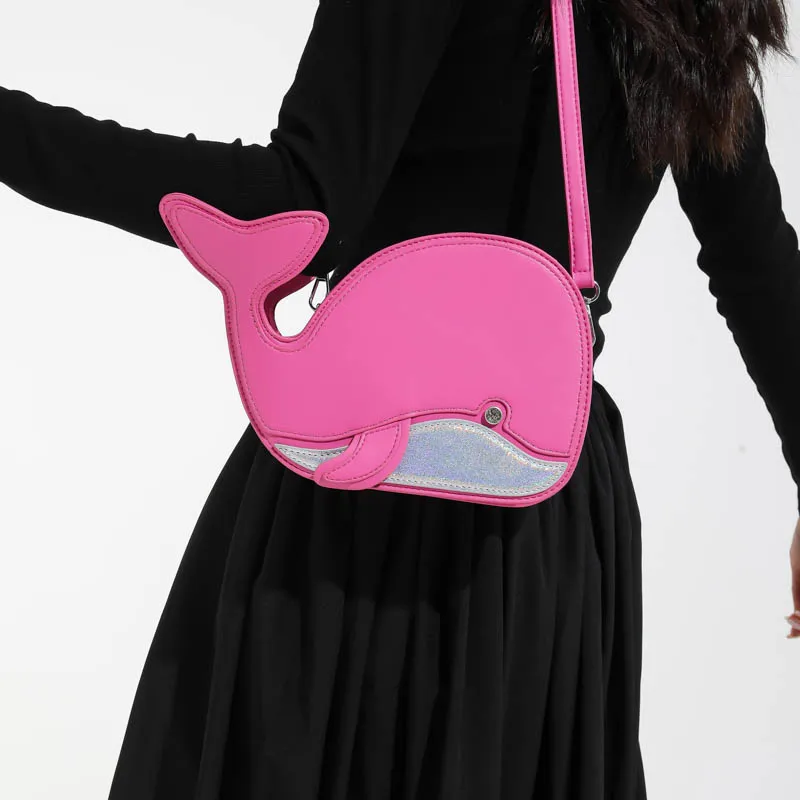 

Cartoon Cute Dolphin Crossbody Bags Creative Fashion Trendy Contrast Shoulder Bag Ladies Girls Shopping Travel Dating Party Bags