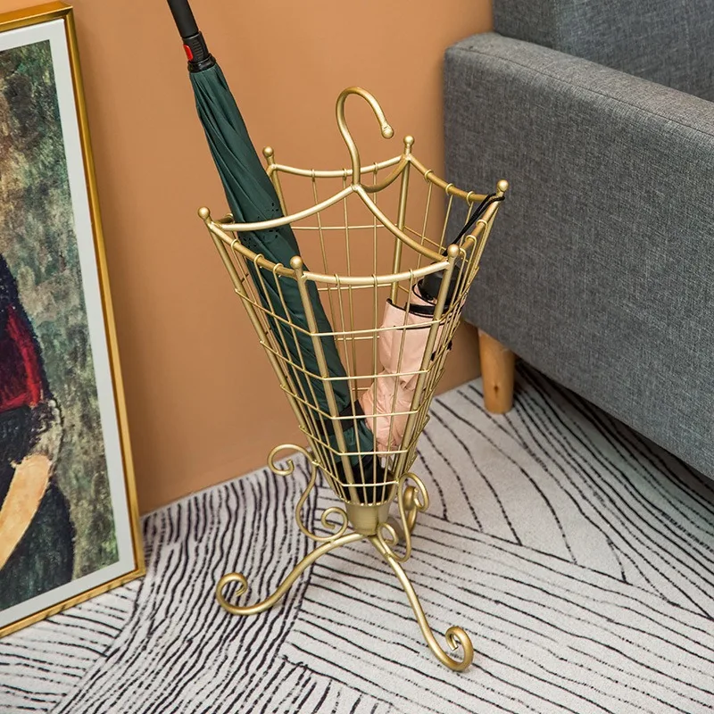 Bohemian umbrella rack wrought iron pastoral creative hotel homestay entrance rain gear storage rack ornament