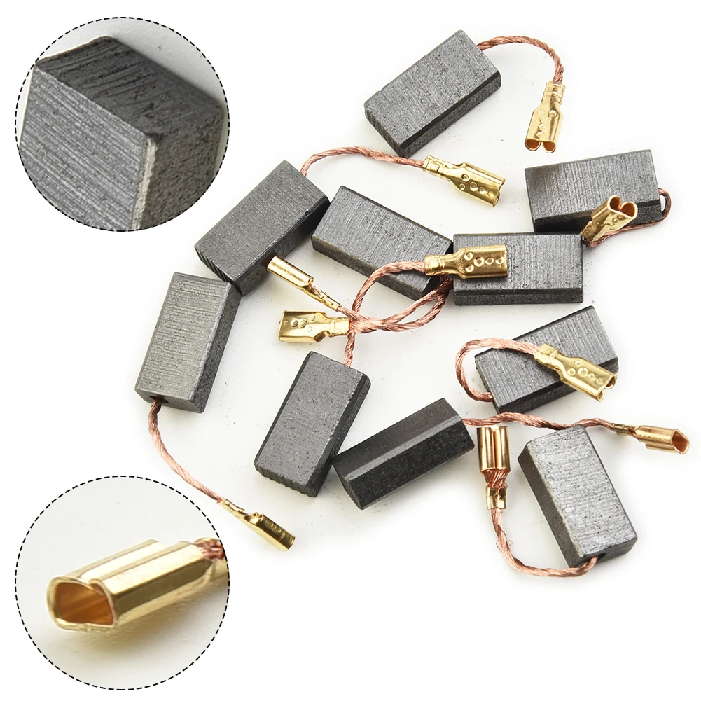 

10Pcs Carbon Brushes Electric Motor Carbon Brushes Replacement For GWS6-100 Angle Grinder Hammer Drills Power Tool Part 15x8x5mm