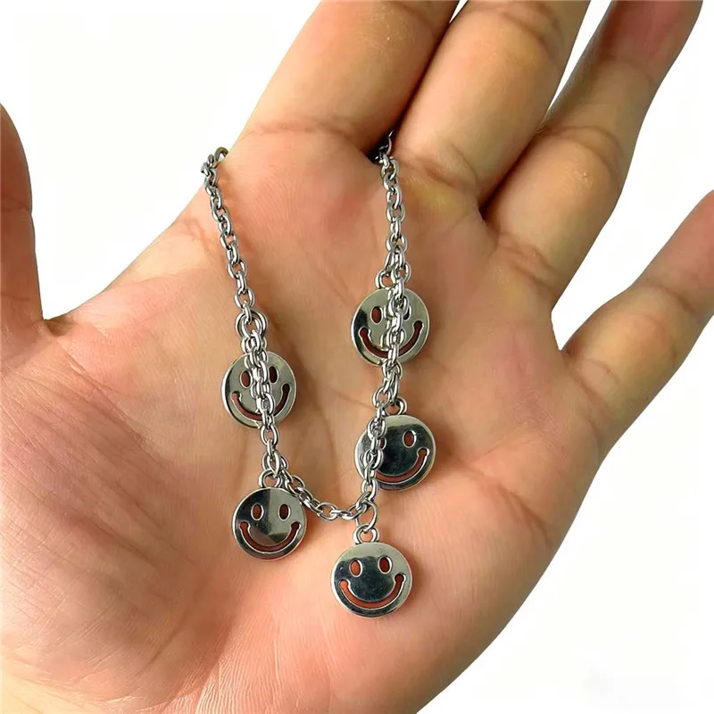 Super Immortal Niche Forest Style Smiling Face Pendant Bracelet Female Personality Y2K Personality Bracelet Fashionable Jewelry