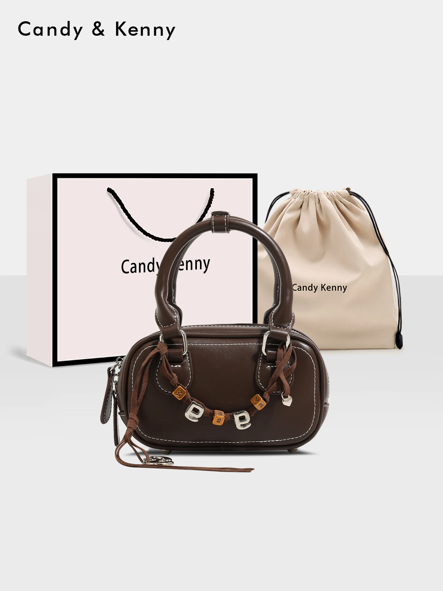 

Стильная женская сумка-боулинг CandyKenny, мягкая повседневная сумка из искусственной кожи, маленькая сумка через плечо