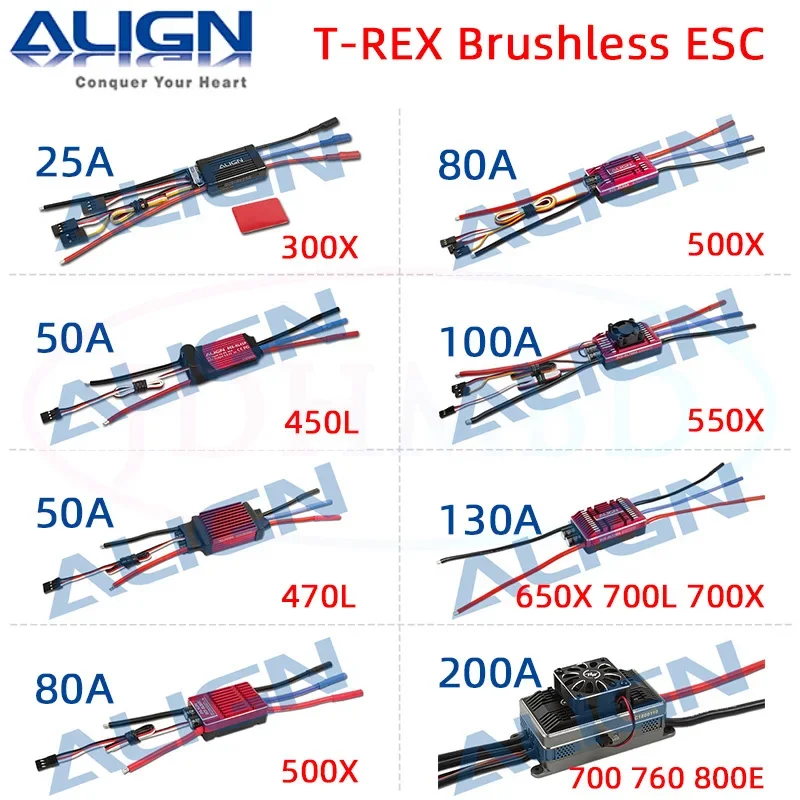 

Align Trex RCE-BL25A/45A/50A/80A/100A/130A/200A Brushless ESC Align Trex 300 450L 470 500 550 650 700 800E Parts RC Helicop