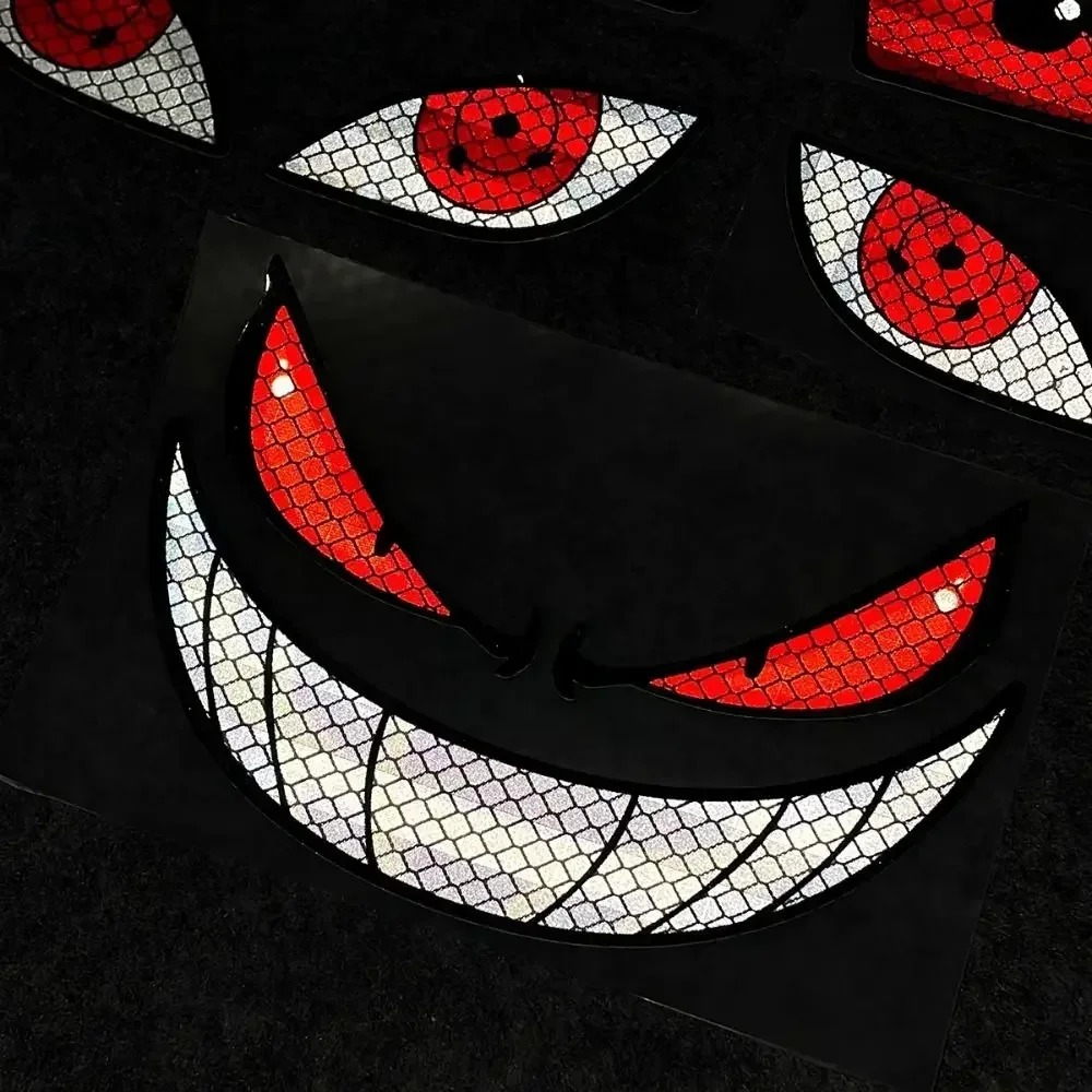 反射アイステッカー、安全警告、オートバイのボディヘルメット、車、トラック、燃料タンクキャップ、オートバイアクセサリーのフロントガラス