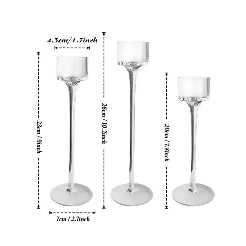 Romantische Glazen Kandelaars Eenvoudige Bruiloftdecoraties Elegant Ideaal Diner Kandelaars Bar Cup Party Tafelkandelaars