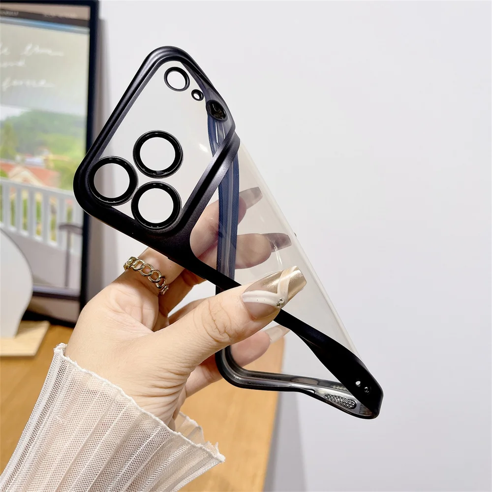 حافظة هاتف ناعمة شفافة مطلية بالكهرباء لهاتف iPhone 17 Pro Max مقاومة للصدمات مع حماية كاملة لعدسة الكاميرا