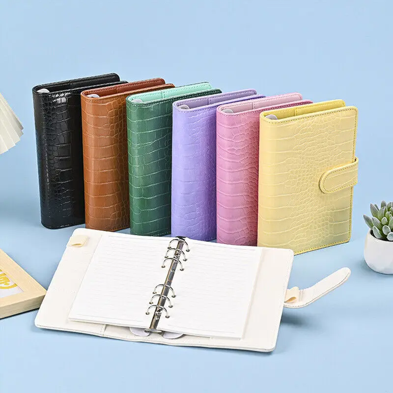 A5/A6 PU Crocodile Pattern Loose-Leaf Only Cover Binder Dairy Travelers Notebook Book Stationery Portable Travel Notepad Diary